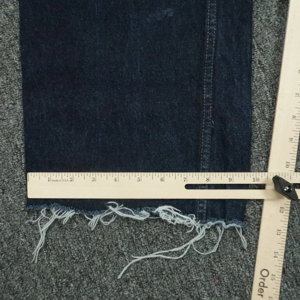 VINTAGE Anchor Blue Jeans Men‎ 31x28 Wide Leg Relaxed Fit Baggy Raw Hem 90s Y2K